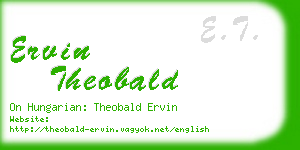 ervin theobald business card